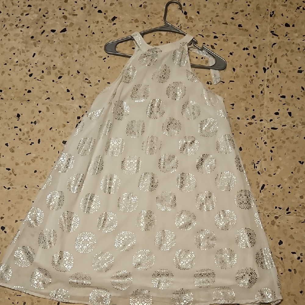 Chic White and Silver Women's Mini Dress